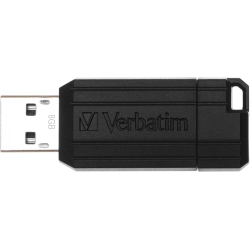 VERBATIM 8GB USB 2.0 Pinstripe Flash Drive - - (49062) In Black