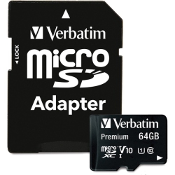 VERBATIM 64GB Microsdxc Class 10 Memory Card (44084)