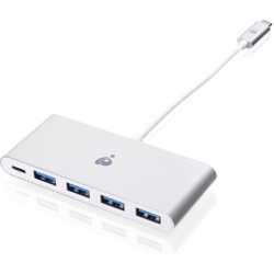 IOGEAR Guh3C4Pd USB-C to 4 Port USB-A Hub With Power Delivery Pass-Through (Guh3C4Pd)