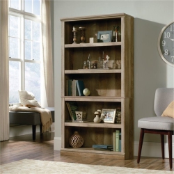 BOWERY HILL 5 Shelf Bookcase In Lintel Oak