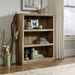 BOWERY HILL 3 Shelf Bookcase In Lintel Oak