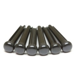 GRAPH TECH Tusq Traditional Style Bridge Pins With No Dot Inlay In Black
