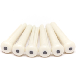 GRAPH TECH Tusq Traditional Style Bridge Pins With Black Inlay In White