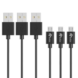 RANKIE Micro USB Cable, 3-Pack Premium Micro USB Cable High Speed USB 2.0 A Male to Micro B Sync (Samsung, Htc, Motorola)