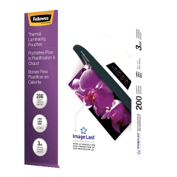 FELLOWES Letter 3 Mil Jam Free 200 Pack Laminating Pouch - (5244101)