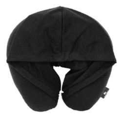 MIA TORO Hooded Travel Neck Pillow - Unisex Travel Accessories [Black]