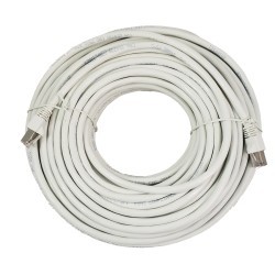 TECHCRAFT Cat6A Shielded Straight-Through Ethernet Cable Network 10 GBit/s Rj-45 75 Ft In White