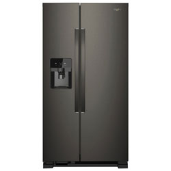 Whirlpool 36" 24.5 Cu. Ft. Side-By-Side Refrigerator w/ Ice Dispenser (WRS555SIHV) - Black Stainless