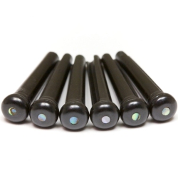 GRAPH TECH Tusq Traditional Style Bridge Pins With Paua Shell Inlay In Black