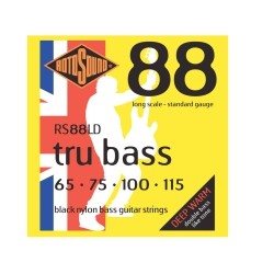 ROTOSOUND Rs88Ld Nylon Flatwound Bass Guitar Strings (65 75 100 115) In Black