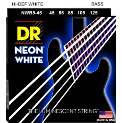 DR STRINGS Nwb-45 Dr Neon 4 Bass Guitar String, Medium, White, 45-105