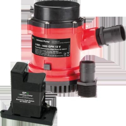 JOHNSON PUMPS HD Bilge Pump 1600 Gph, W-Em Switch, 24V