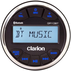 CLARION Gr10Bt Digital Media Receiver USB-Mp3-Wma Bluetooth® 3" Gauge, Ipx5 Face, Am-Fm-Noaa, 50W X 4