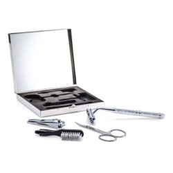 RAZOR MD The Well Mannered Groom Kit: Razor + Grooming Scissors + Nail Clipper + Brush + Box - 4PCs+1Box