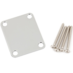 FENDER ® 4-Bolt Vintage-Style Neck Plate "plain", No Serial Number Or Logo, Chrome