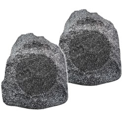 SYNCSOUND Ss-Rock8-2Gy 8" Rock Speakers for Gardens Backyards And Patios 1 Pair 100W In Gray