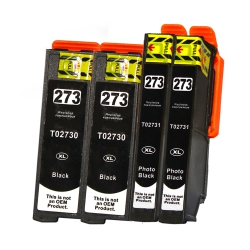 GOTONERS Generic Packaged 4Pk Epson New Compatible T273020 T273120 Standard Inkjet Cartridges for Epson Expression Premium Xp-600/700/800 In Black