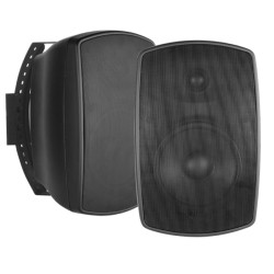 SYNCSOUND Ss-Mc60-Bk 6.5" 100W Outdoor-Indoor Speakers Pair 8 Ohms With Wall Mounting Brackets In Black