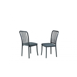 TITUS FURNITURE Metal Finish With Linen Seating Traditional Slat Back Dining Chairs 2/box In Grey