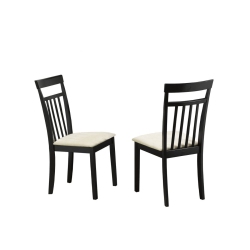 TITUS FURNITURE Cappuccino Finish Wood Leg With Velvet-Style Fabric Traditional Slat Back Dining Chairs 2/box In White