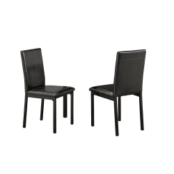 TITUS FURNITURE Leatherette Contemporary Dining Chairs With Metal Legs Comes Fully Assembled 2/box In Black