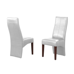 White Bonded Leather Contemporary, White Leather Parsons Dining Chairs