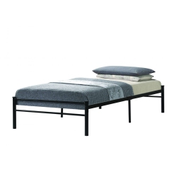 TITUS FURNITURE Metal Finish 39" Single Bed Frame With Metal Slats Centre Support No Boxspring Required In Black