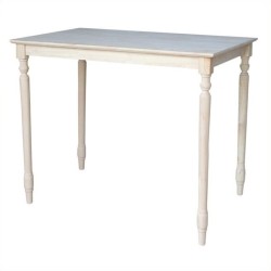 INTL CONCEPTS International Concepts Unfinished 42" Solid Dining Table With Turned Legs