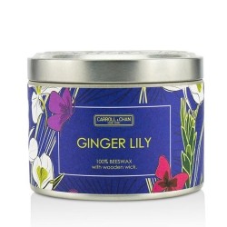 THE CANDLE COMPANY Tin Can 100% Beeswax Candle With Wooden Wick - Ginger Lily - (8X5) Cm