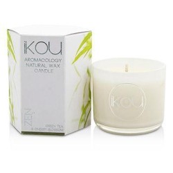 IKOU Eco-Luxury Aromacology Natural Wax Candle Glass - Zen (Green Tea & Cherry Blossom) - (2X2) Inch