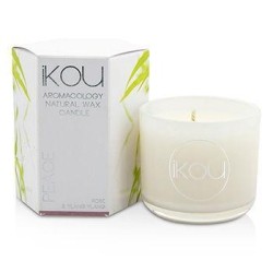 IKOU Eco-Luxury Aromacology Natural Wax Candle Glass - Peace (Rose & Ylang Ylang) - (2X2) Inch