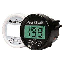 HAWKEYE In Dash Depth Finder W-Transom-In-Hull Mount Transducer - 2-1-8" Cutout