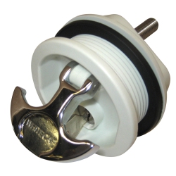 WHITECAP T-Handle Latch - Chrome Plated Zamac-White Nylon - Locking - Freshwater Use Only