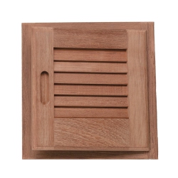 WHITECAP Teak Louvered Door & Frame - Right Hand - 12" X 12