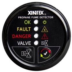 FIREBOY-XINTEX Xintex Propane Fume Detector W-Plastic Sensor - No Solenoid Valve - Bezel Display In Black