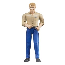 BRUDER | Construction: Light Skin Man In Jeans In Blue