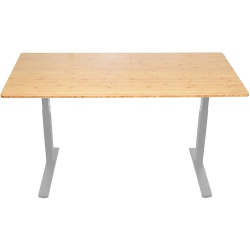 UNCAGED ERGONOMICS Rise Up Electric Adjustable Height Standing Desk (Bamboo Top/grey Frame)