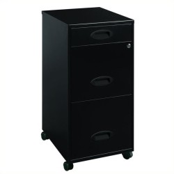 PEMBERLY ROW Mobile 3 Drawer File Cabinet In In Black