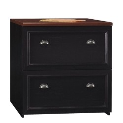 PEMBERLY ROW 2 Drawer Lateral File Cabinet In And Cherry In Black