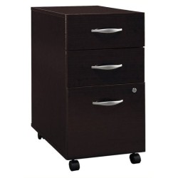 BOWERY HILL 3 Drawer Mobile Pedestal In Mocha Cherry