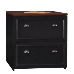 BUSH Fairview Lateral File Cabinet In Antique - Engineered Wood In Black