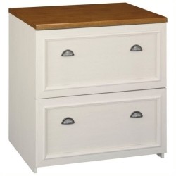 BOWERY HILL 2 Drawer Lateral File Cabinet In Antique In White