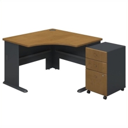BBF Series A 48" Corner Desk And File Cabinet In Natural Cherry - Engineered Wood