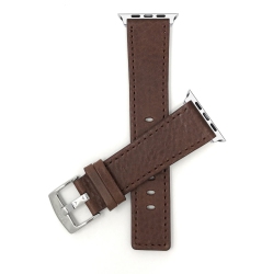 BANDINI Brown, Leather 42MM / 44MM / 45MM / 49MM Apple Watch Band Strap, Stainless Steel Buckle, Series 8 7 6 5 4 3 2 1 Se & Ultra In Multicolor