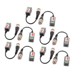 UNIQUE BARGAINS 5 Pairs 1 Channel Passive Transmitter Cctv Video Balun Transceiver Bnc Adapter