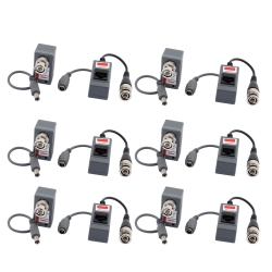 UNIQUE BARGAINS 6 Pair Cctv Camera Passive Video Power Balun Bnc Connector Coaxial Cable Adapter