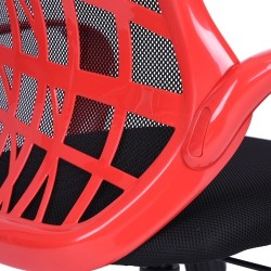HOMY CASA Office Chair Adjustable Swivel Arm Plastic Mesh - Red/black