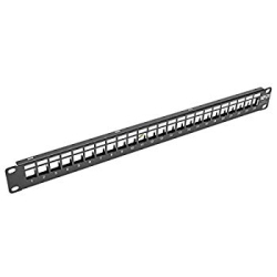 TRIPPLITE 24-Port Keystone Blank Patch Panel Rj45, USB, HDMI, Cat5E/cat6 Rackmount Shielded 1Urm Taa (N062-024-Kj-Sh)