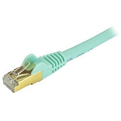 STARTECH 5 Ft Aqua Cat6A / Cat 6A Shielded Ethernet Patch Cable 5Ft
