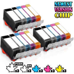 INKFIRST 3 Set Of 5 Compatible Pgi-220 Cli-221 Ink Cartridges Replacement for Canon Pgi220 Cli221 Pixma Mp560 Mp620 Mp640